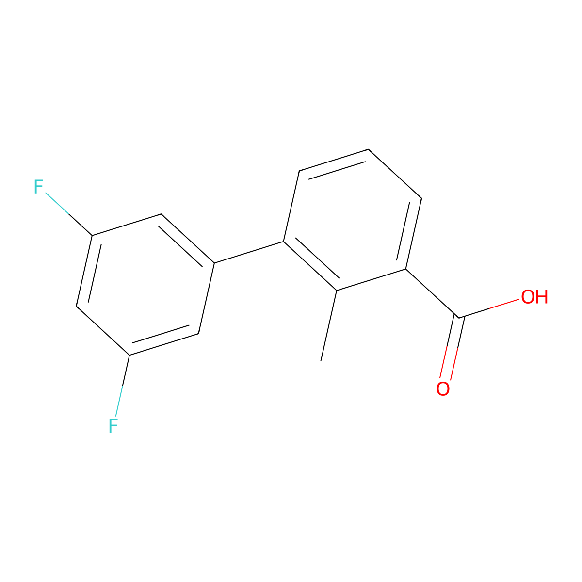 3-(3,5-Difluorophenyl)-2-methylbenzoic acid molecular structure, CAS 1261964-45-7