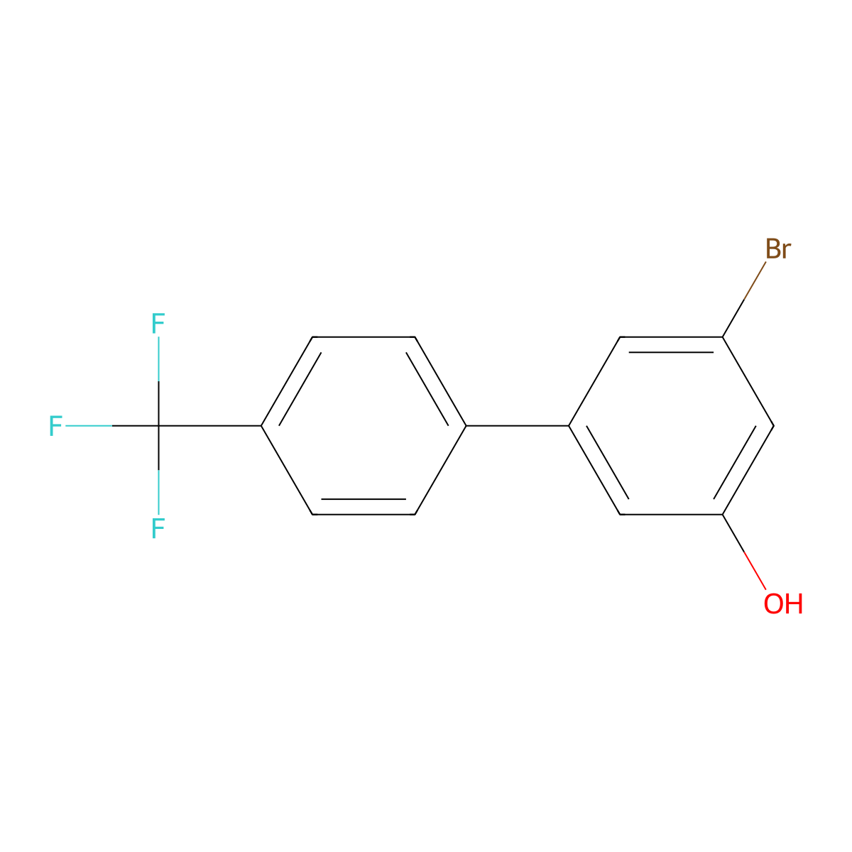 3-Bromo-5-(4-trifluoromethylphenyl)phenol molecular structure, CAS 1261964-50-4
