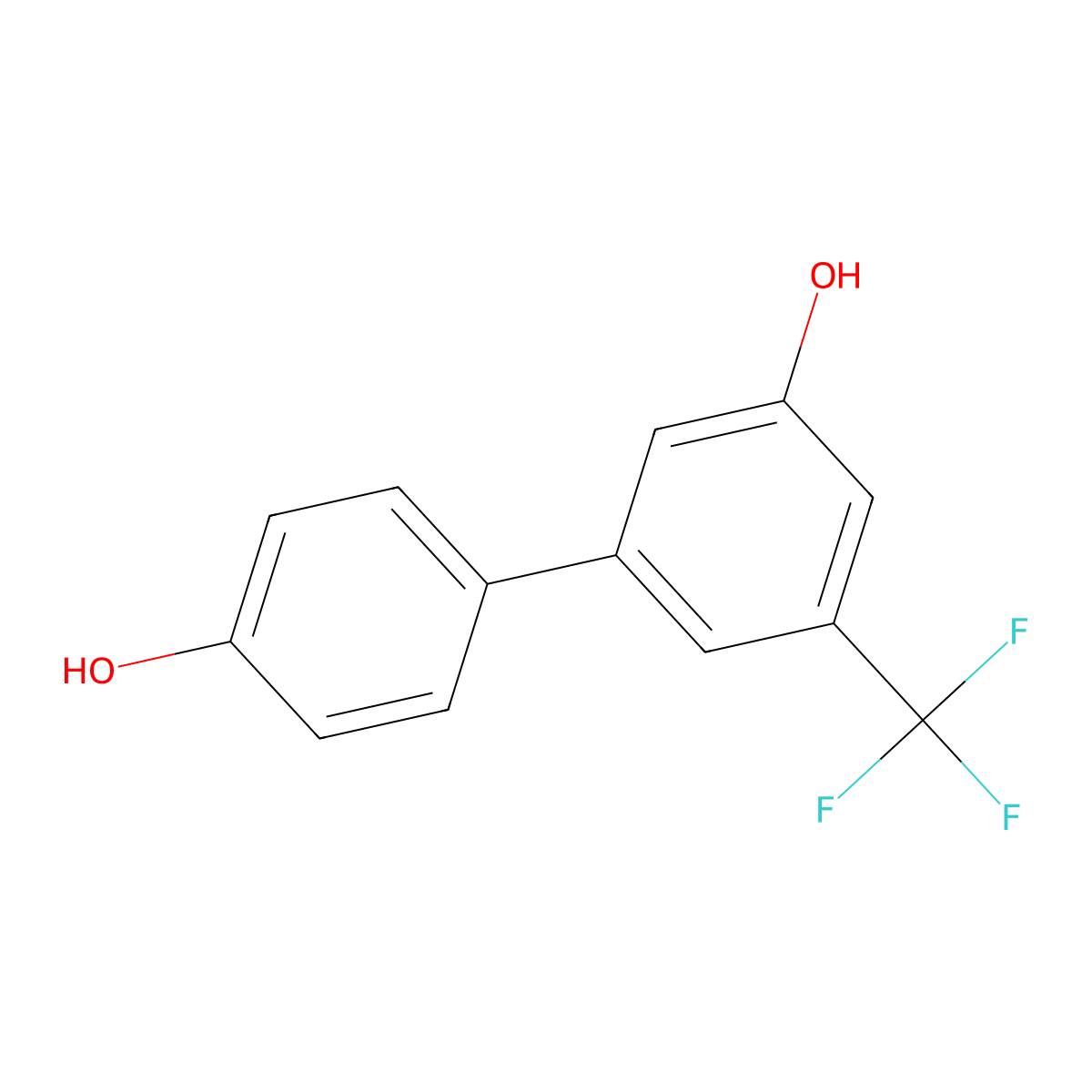 5-(4-Hydroxyphenyl)-3-trifluoromethylphenol molecular structure, CAS 1261964-63-9