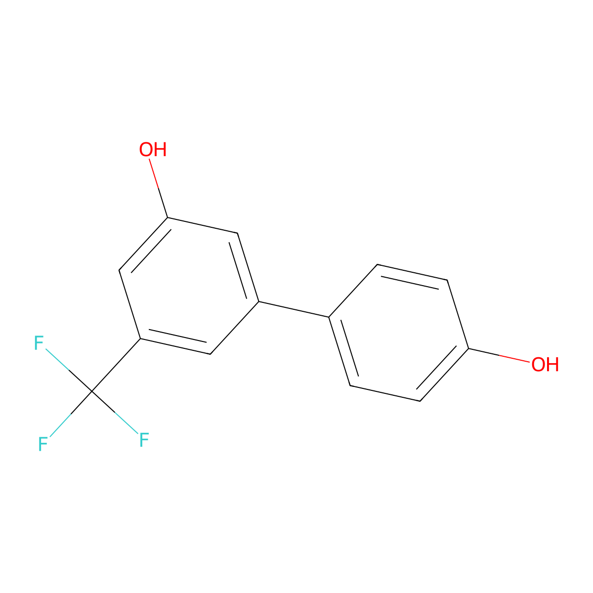 5-(4-Hydroxyphenyl)-3-trifluoromethylphenol molecular structure, CAS 1261964-63-9