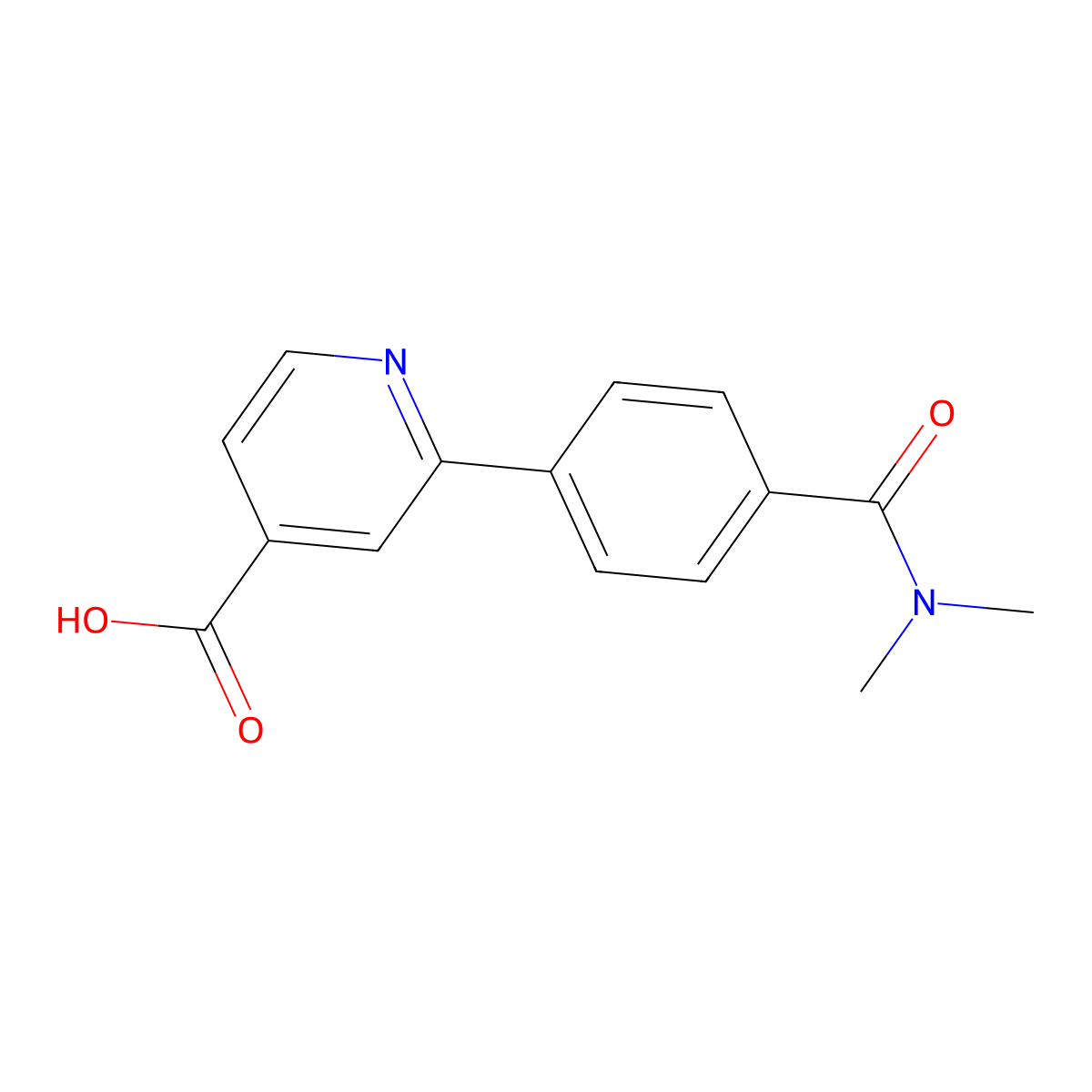 2-[4-(Dimethylcarbamoyl)phenyl]pyridine-4-carboxylic acid molecular structure, CAS 1261964-66-2