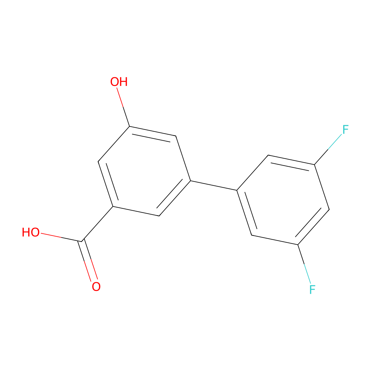 3-(3,5-Difluorophenyl)-5-hydroxybenzoic acid molecular structure, CAS 1261964-71-9
