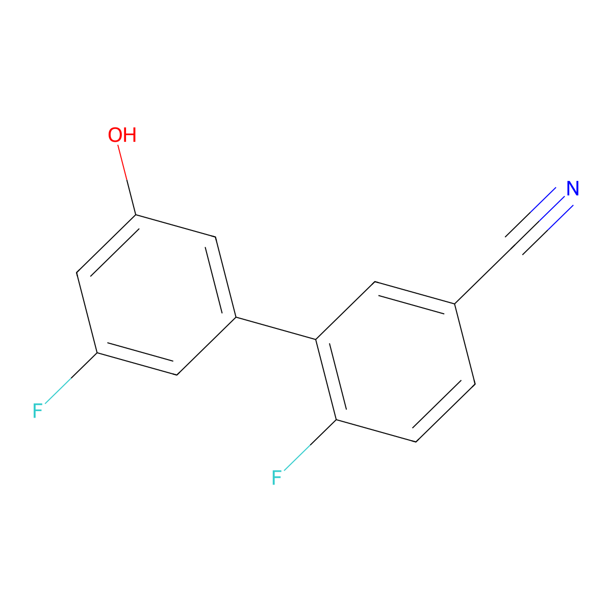 5-(5-Cyano-2-fluorophenyl)-3-fluorophenol molecular structure, CAS 1261964-79-7