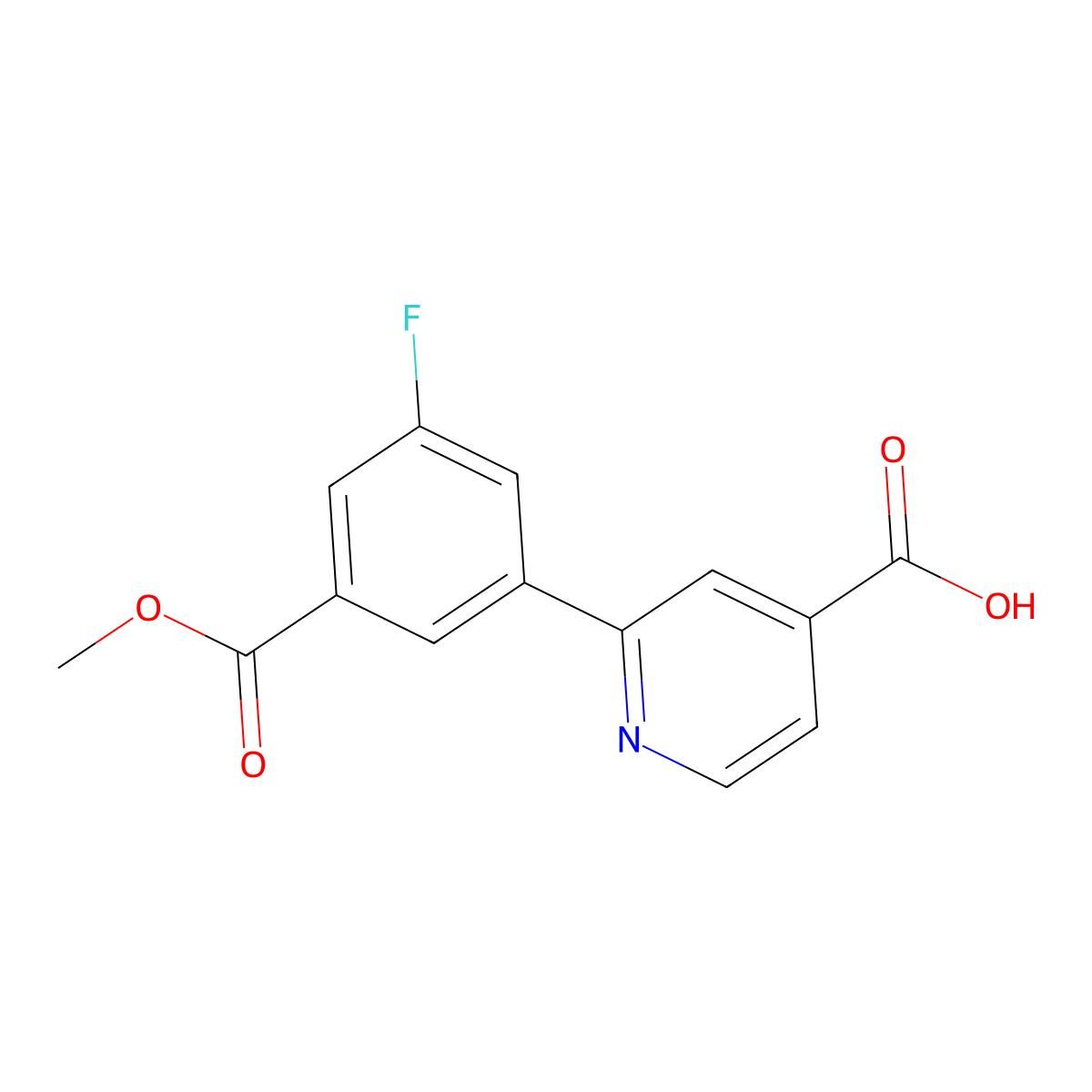 2-(3-Fluoro-5-methoxycarbonylphenyl)isonicotinic acid molecular structure, CAS 1261964-88-8