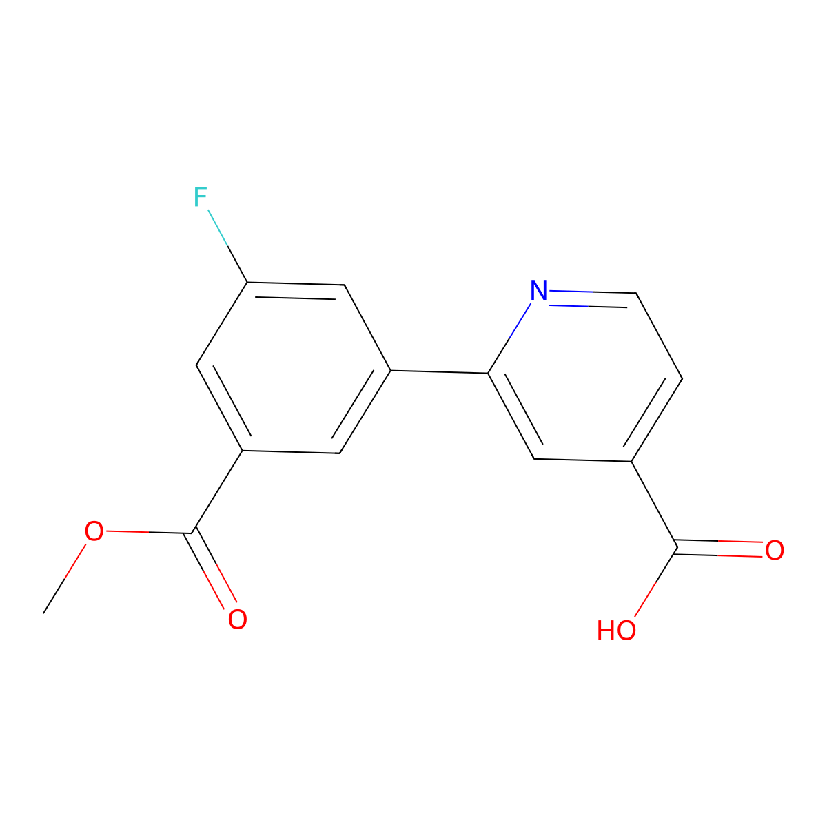 2-(3-Fluoro-5-methoxycarbonylphenyl)isonicotinic acid molecular structure, CAS 1261964-88-8