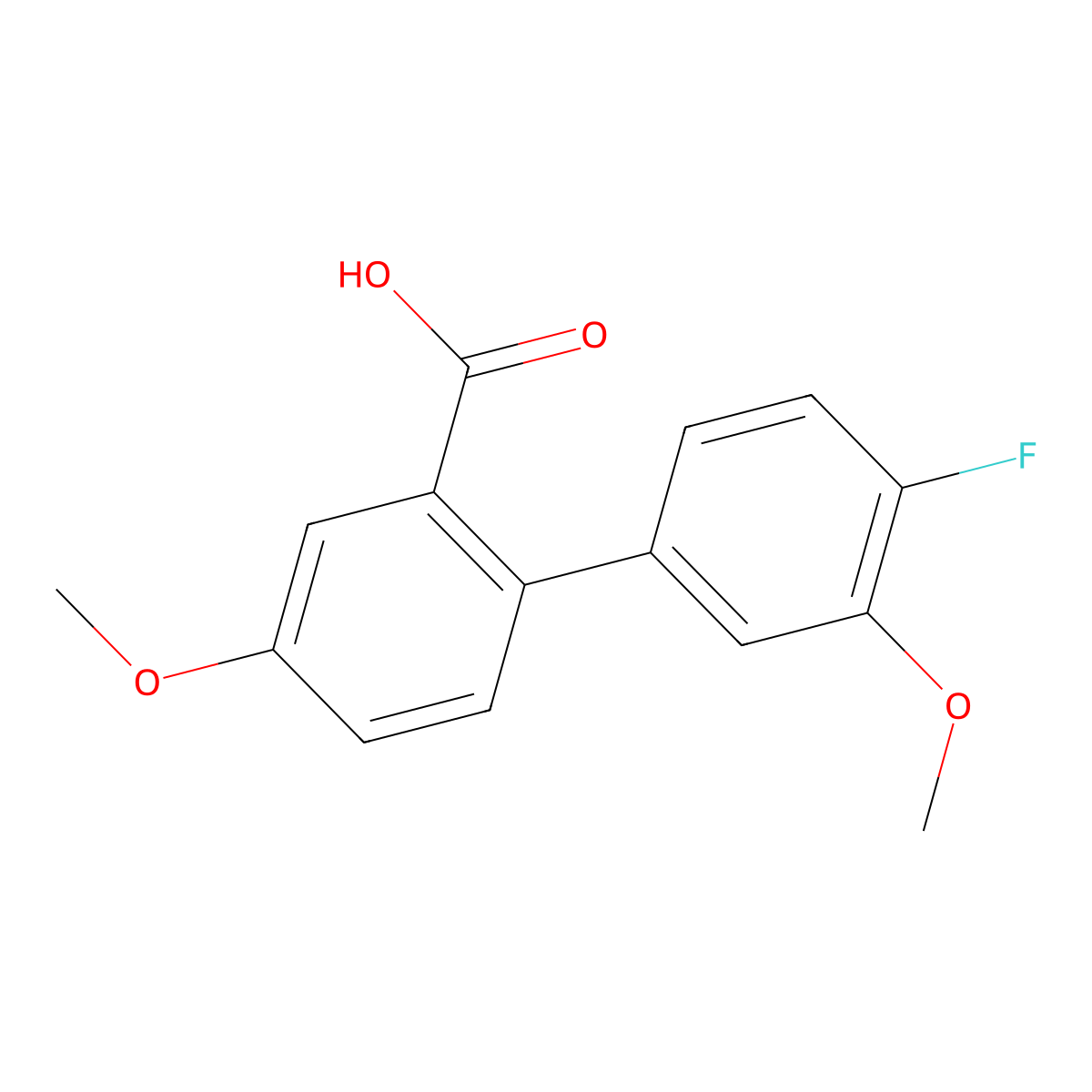 2-(4-Fluoro-3-methoxyphenyl)-5-methoxybenzoic acid molecular structure, CAS 1261964-92-4
