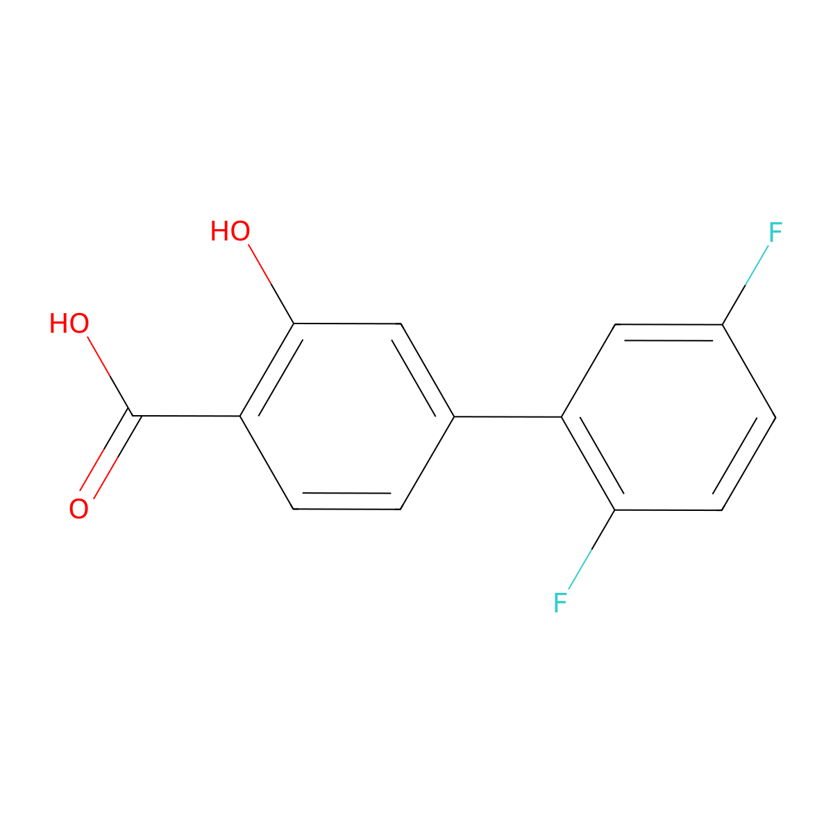 4-(2,5-Difluorophenyl)-2-hydroxybenzoic acid molecular structure, CAS 1261965-01-8