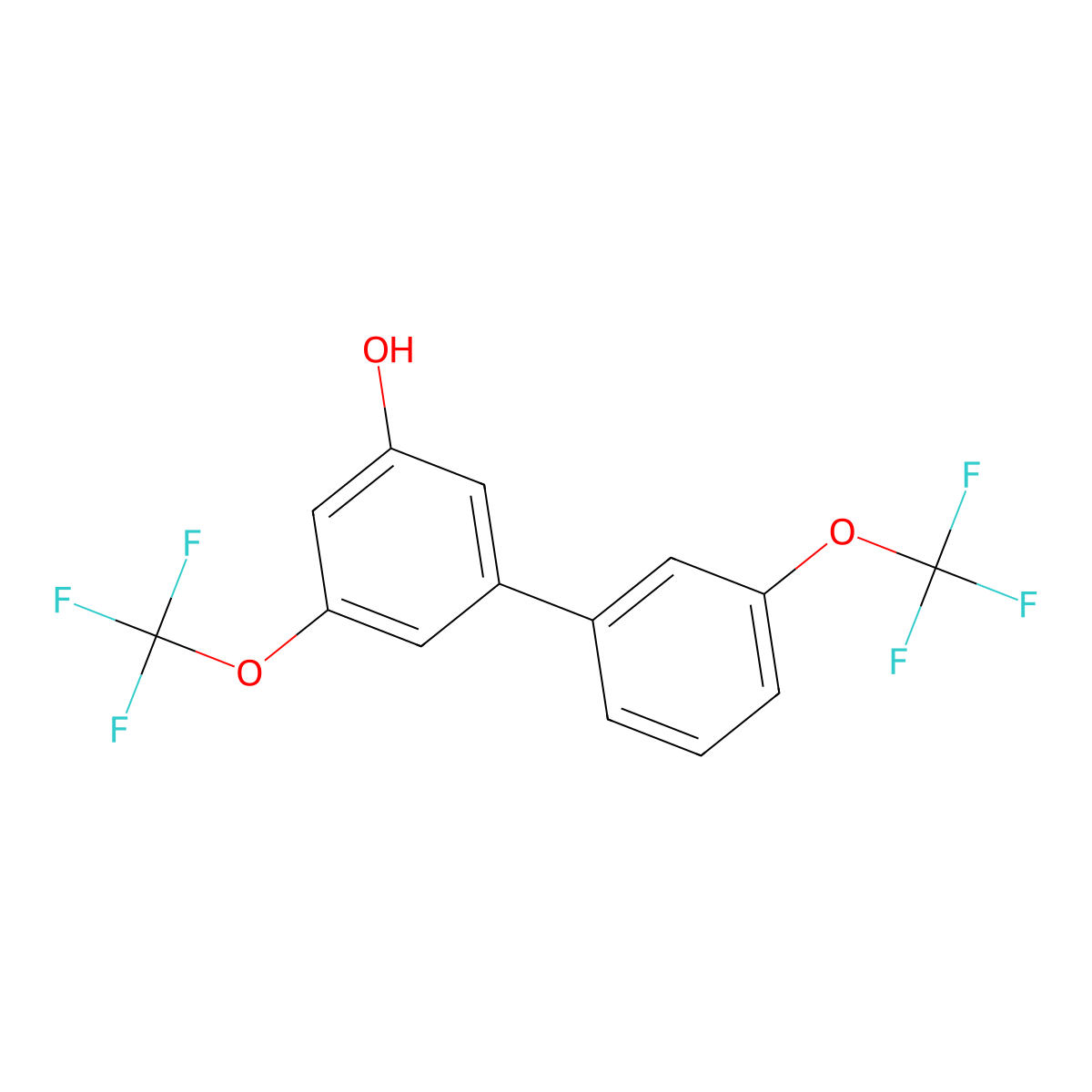 5-(3-Trifluoromethoxyphenyl)-3-trifluoromethoxyphenol molecular structure, CAS 1261965-08-5