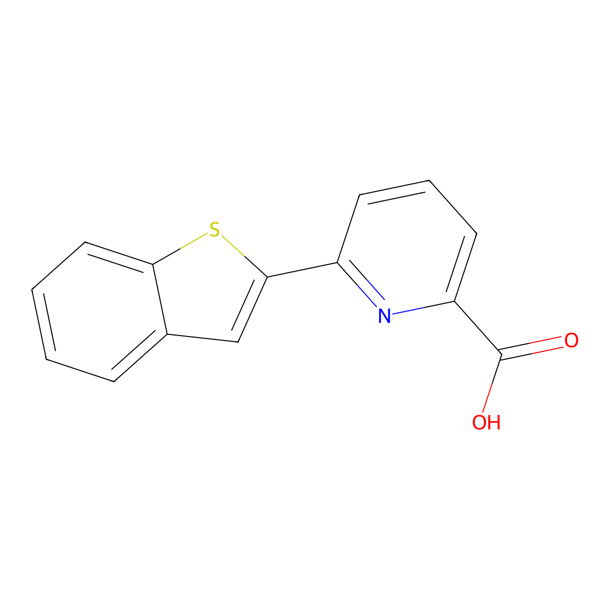 6-[Benzo(b)thiophen-2-yl]picolinic acid molecular structure, CAS 1261965-20-1