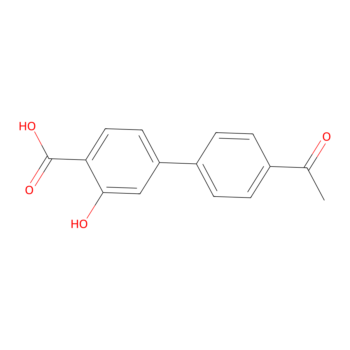 4-(4-Acetylphenyl)-2-hydroxybenzoic acid molecular structure, CAS 1261965-21-2
