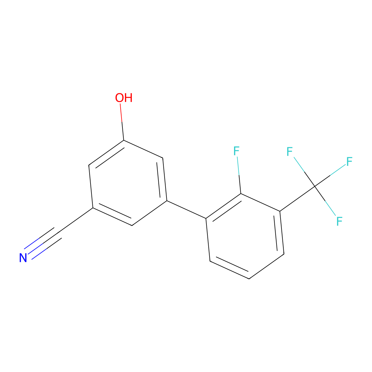 3-Cyano-5-(2-fluoro-3-trifluoromethylphenyl)phenol molecular structure, CAS 1261965-29-0