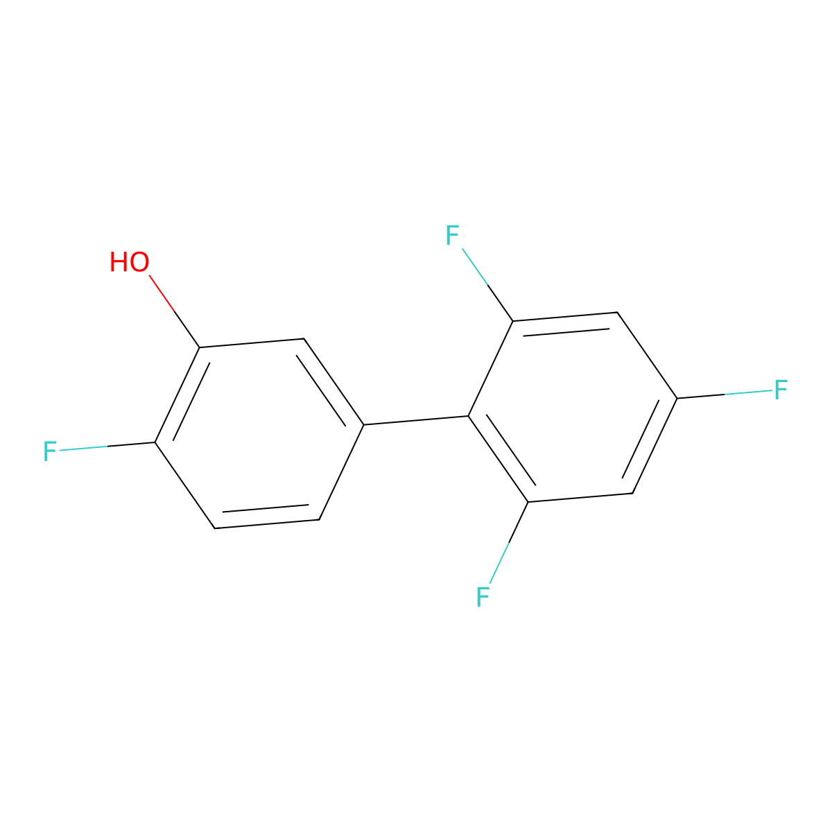 2-Fluoro-5-(2,4,6-trifluorophenyl)phenol molecular structure, CAS 1261965-33-6