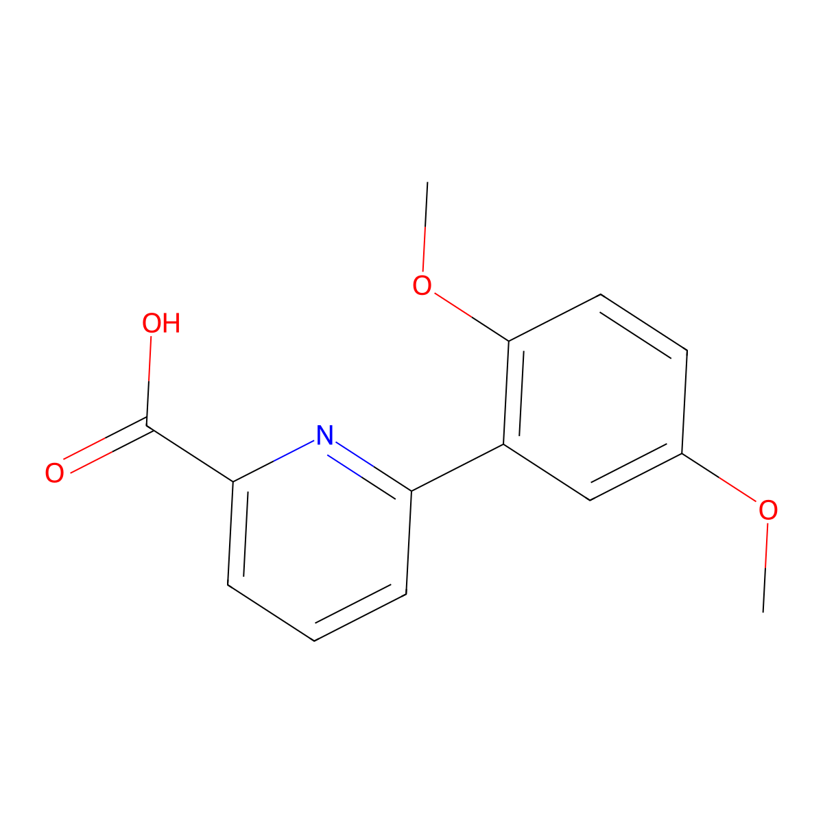 6-(2,5-Dimethoxyphenyl)picolinic acid molecular structure, CAS 1261965-36-9