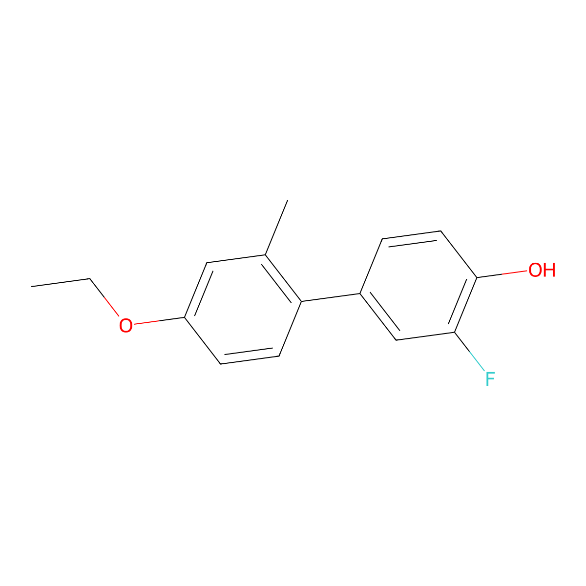 4-(4-Ethoxy-2-methylphenyl)-2-fluorophenol molecular structure, CAS 1261965-40-5