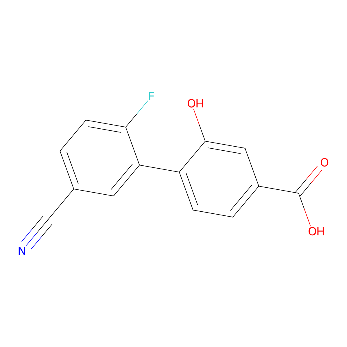 4-(5-Cyano-2-fluorophenyl)-3-hydroxybenzoic acid molecular structure, CAS 1261965-41-6