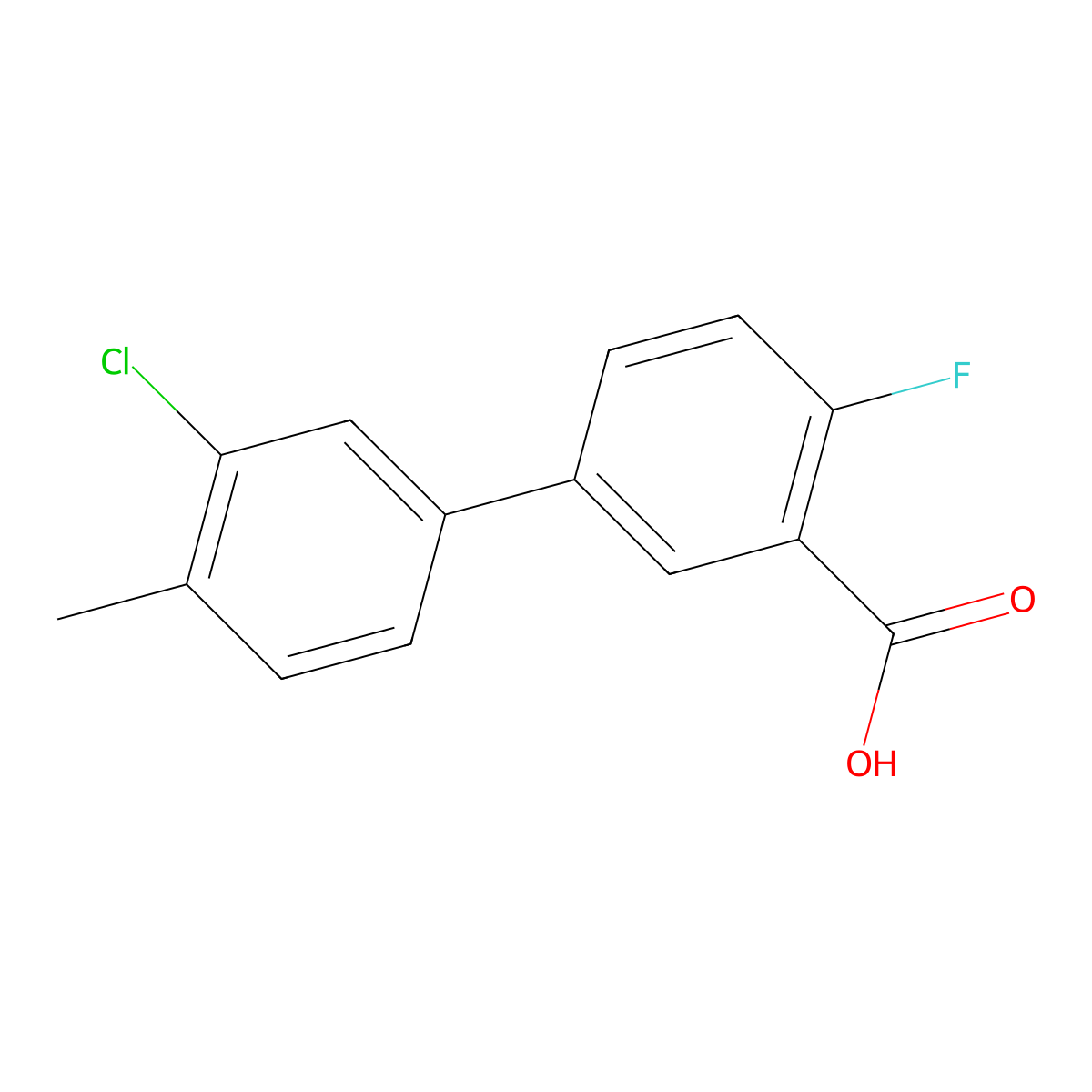 5-(3-Chloro-4-methylphenyl)-2-fluorobenzoic acid molecular structure, CAS 1261965-62-1