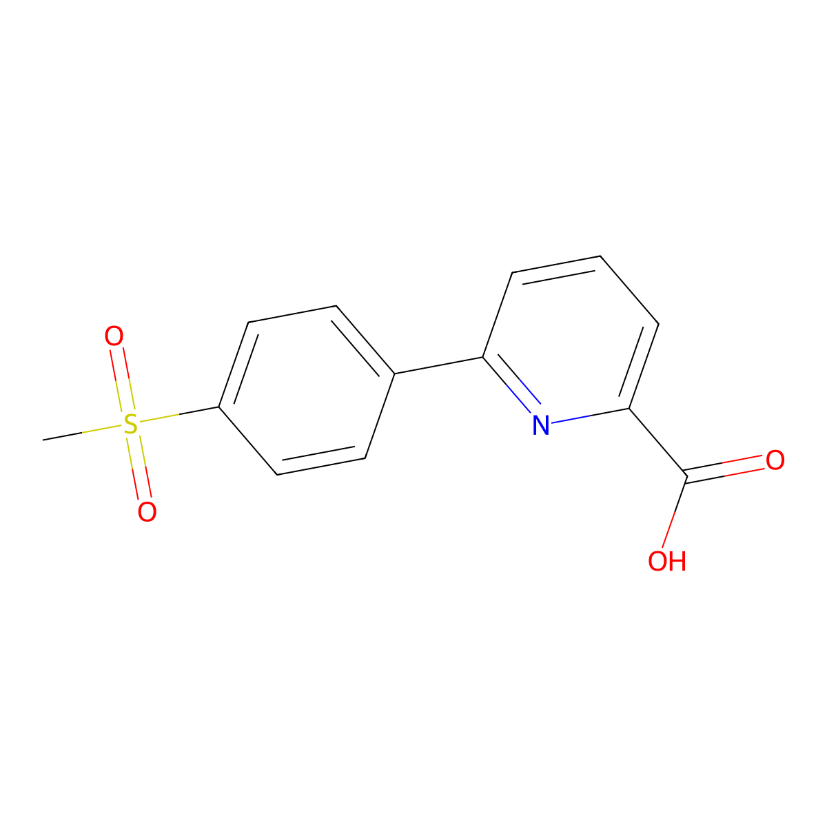 6-(4-Methylsulfonylphenyl)picolinic acid molecular structure, CAS 1261965-64-3