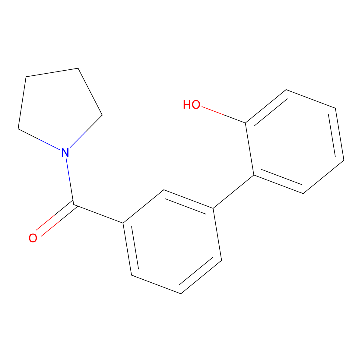 (2'-Hydroxy-[1,1'-biphenyl]-3-yl)(pyrrolidin-1-yl)methanone molecular structure, CAS 1261965-79-0