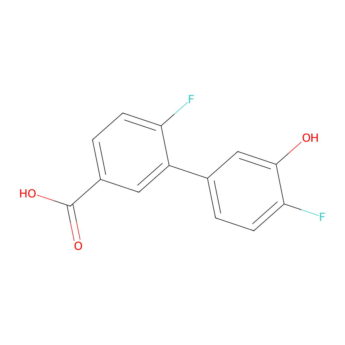 5-(5-Carboxy-2-fluorophenyl)-2-fluorophenol molecular structure, CAS 1261965-82-5