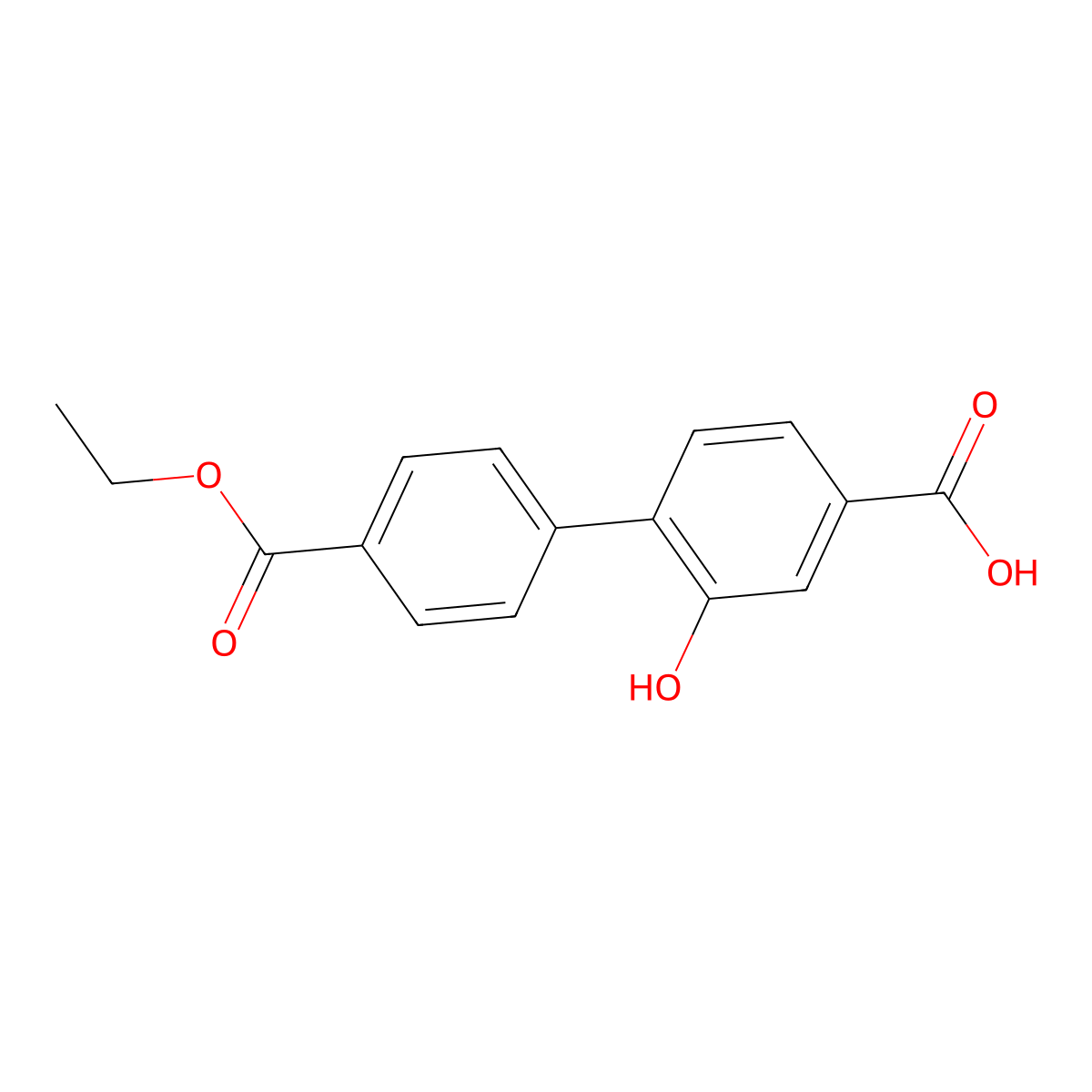 4-(4-Ethoxycarbonylphenyl)-3-hydroxybenzoic acid molecular structure, CAS 1261966-01-1