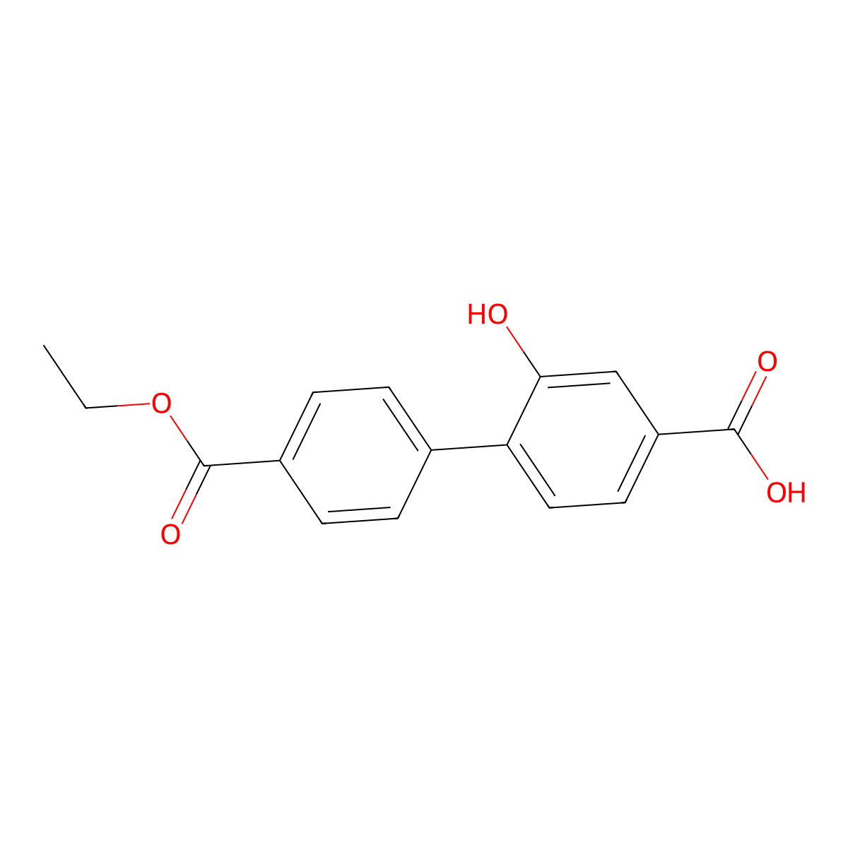 4-(4-Ethoxycarbonylphenyl)-3-hydroxybenzoic acid molecular structure, CAS 1261966-01-1