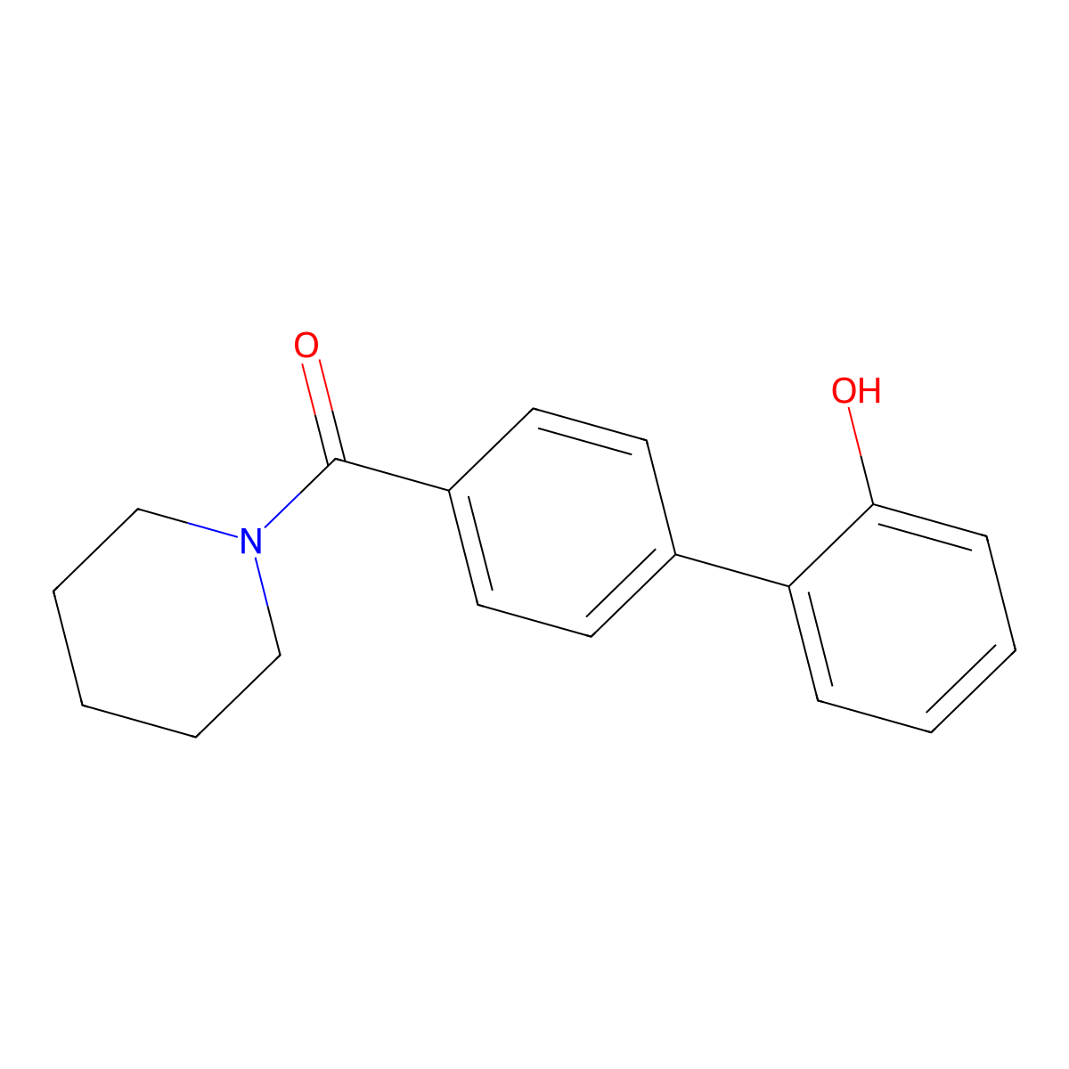 2-[4-(Piperidine-1-carbonyl)phenyl]phenol molecular structure, CAS 1261966-18-0