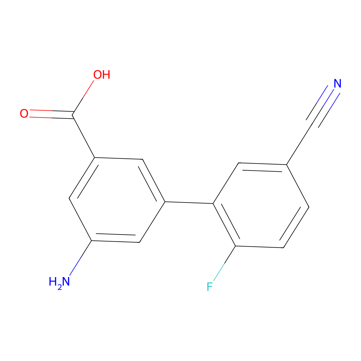 3-Amino-5-(5-cyano-2-fluorophenyl)benzoic acid molecular structure, CAS 1261966-35-1