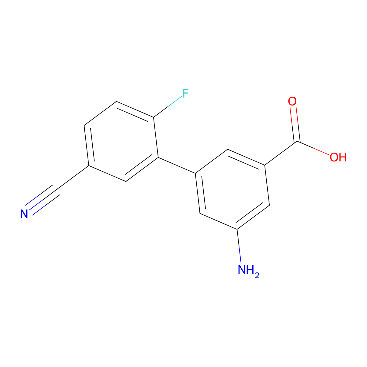 3-Amino-5-(5-cyano-2-fluorophenyl)benzoic acid molecular structure, CAS 1261966-35-1