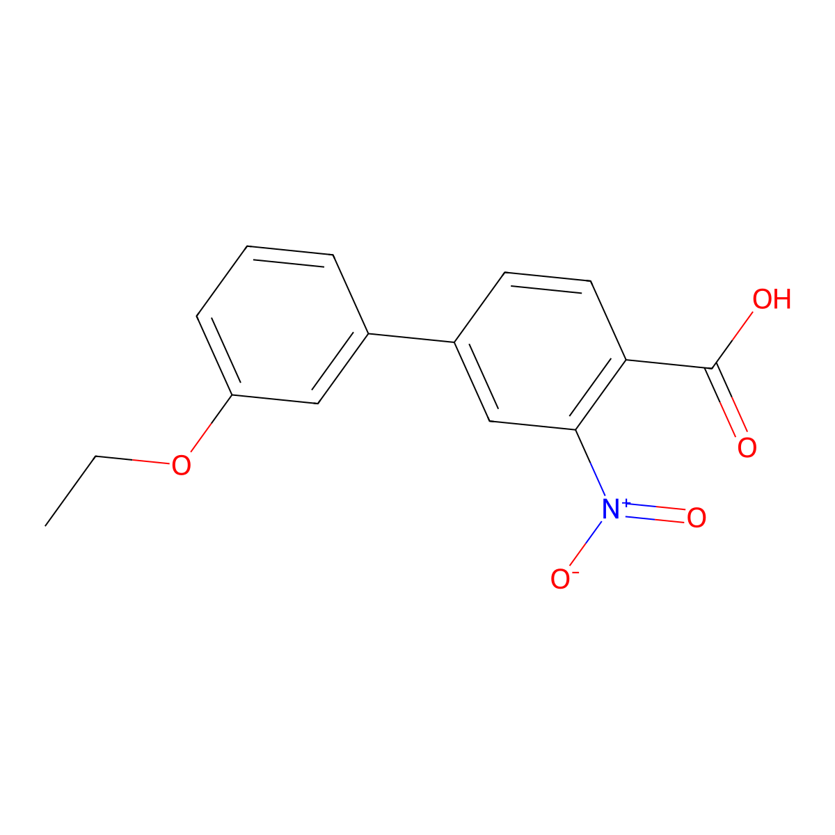 4-(3-Ethoxyphenyl)-2-nitrobenzoic acid molecular structure, CAS 1261966-50-0