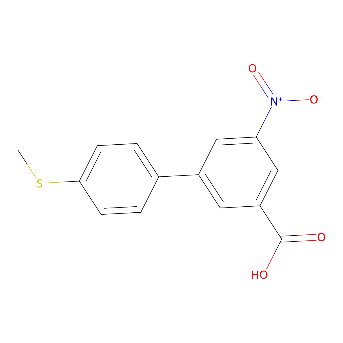 3-(4-Methylthiophenyl)-5-nitrobenzoic acid molecular structure, CAS 1261966-64-6