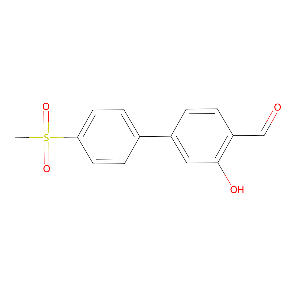 2-Formyl-5-(4-methylsulfonylphenyl)phenol molecular structure, CAS 1261966-65-7