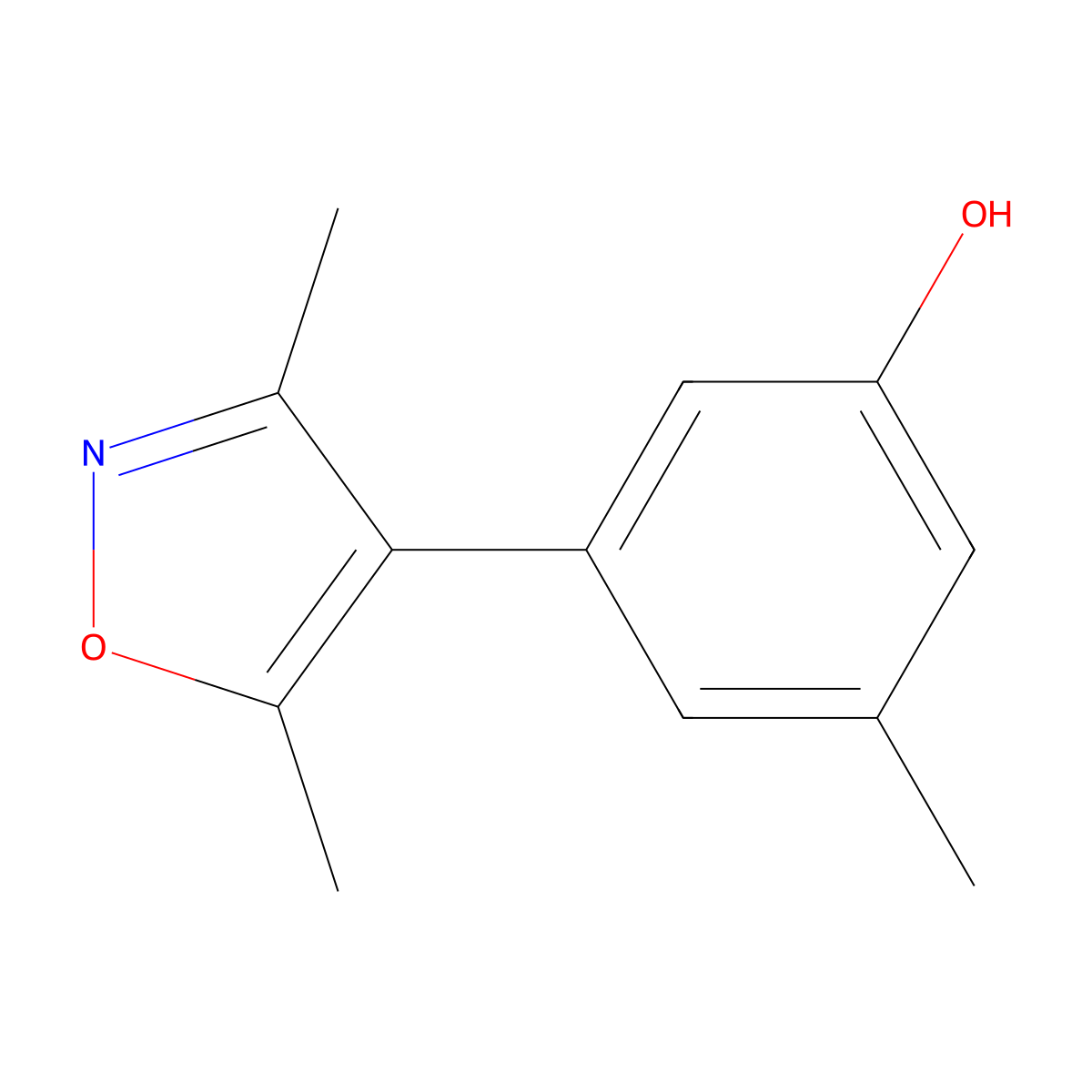 3-(3,5-Dimethyl-1,2-oxazol-4-yl)-5-methylphenol molecular structure, CAS 1261966-81-7