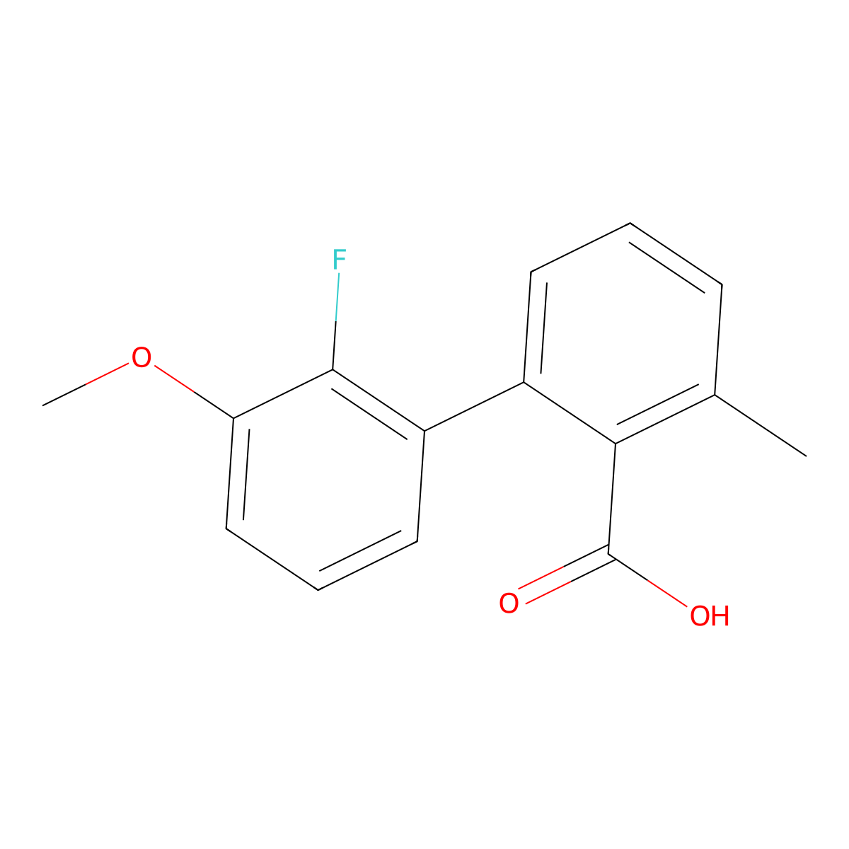 2-(2-Fluoro-3-methoxyphenyl)-6-methylbenzoic acid molecular structure, CAS 1261966-85-1