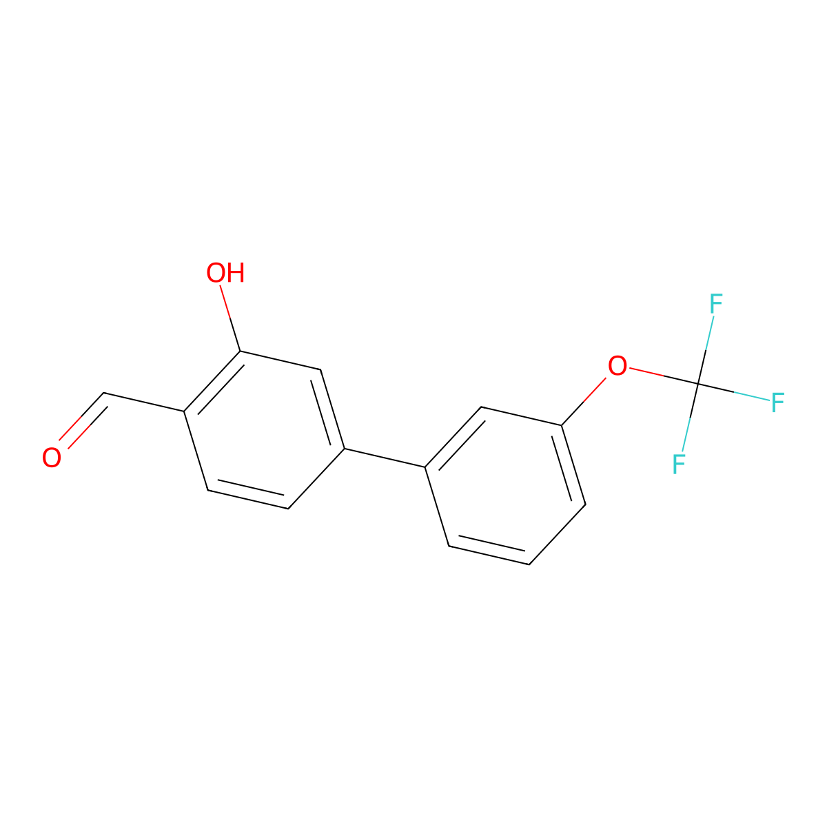 2-Formyl-5-(3-trifluoromethoxyphenyl)phenol molecular structure, CAS 1261966-87-3