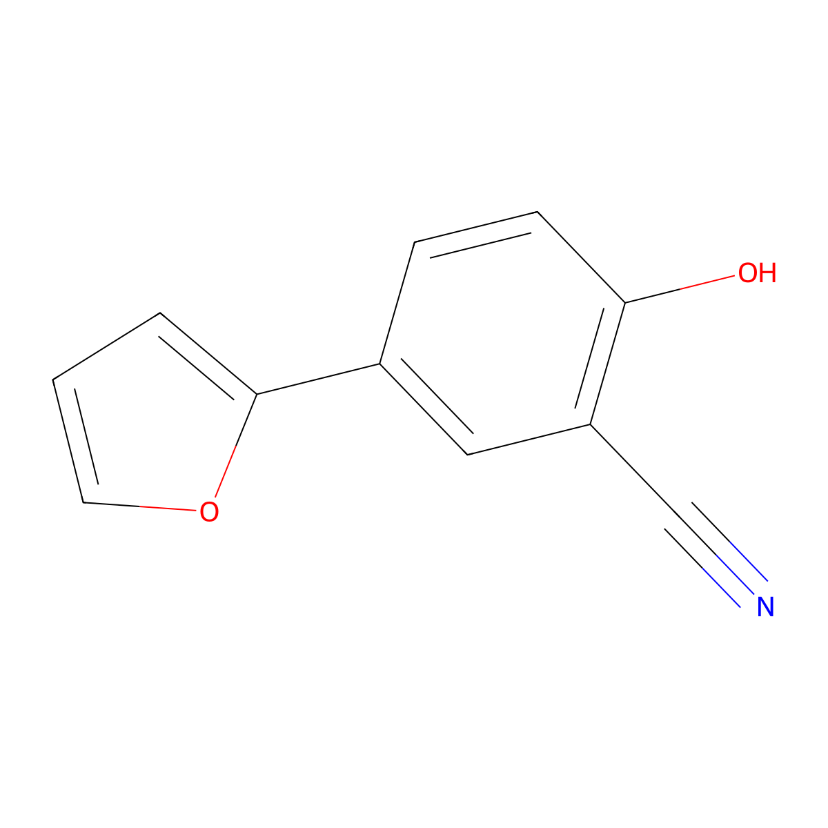 5-(Furan-2-yl)-2-hydroxybenzonitrile molecular structure, CAS 1261966-92-0