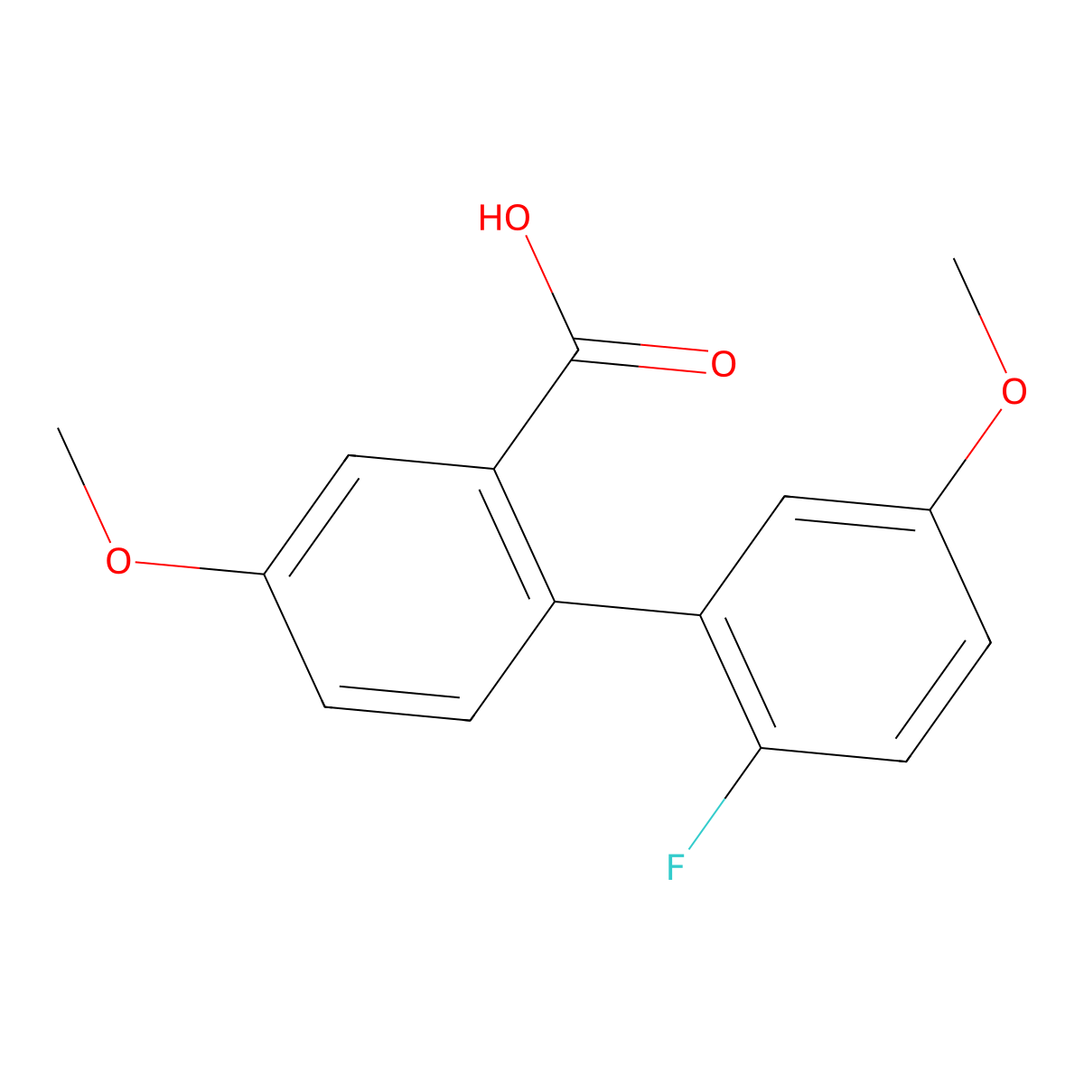 2-(2-Fluoro-5-methoxyphenyl)-5-methoxybenzoic acid molecular structure, CAS 1261967-03-6