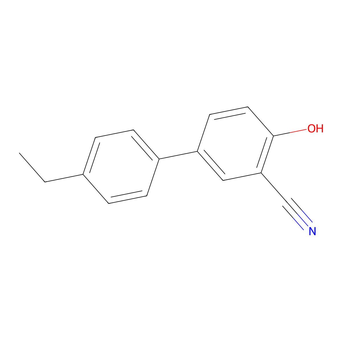 2-Cyano-4-(4-ethylphenyl)phenol molecular structure, CAS 1261967-14-9