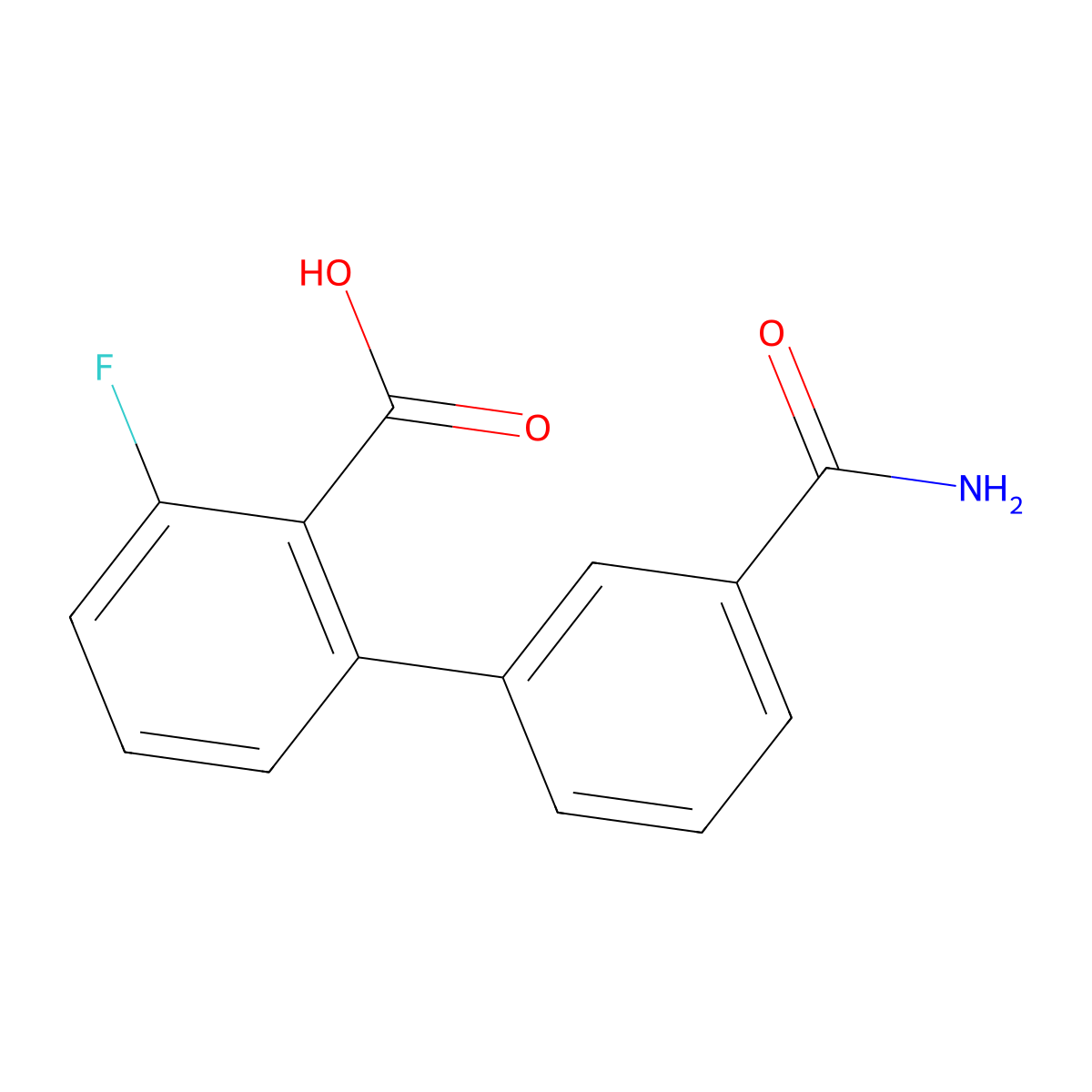 2-(3-Aminocarbonylphenyl)-6-fluorobenzoic acid molecular structure, CAS 1261967-19-4