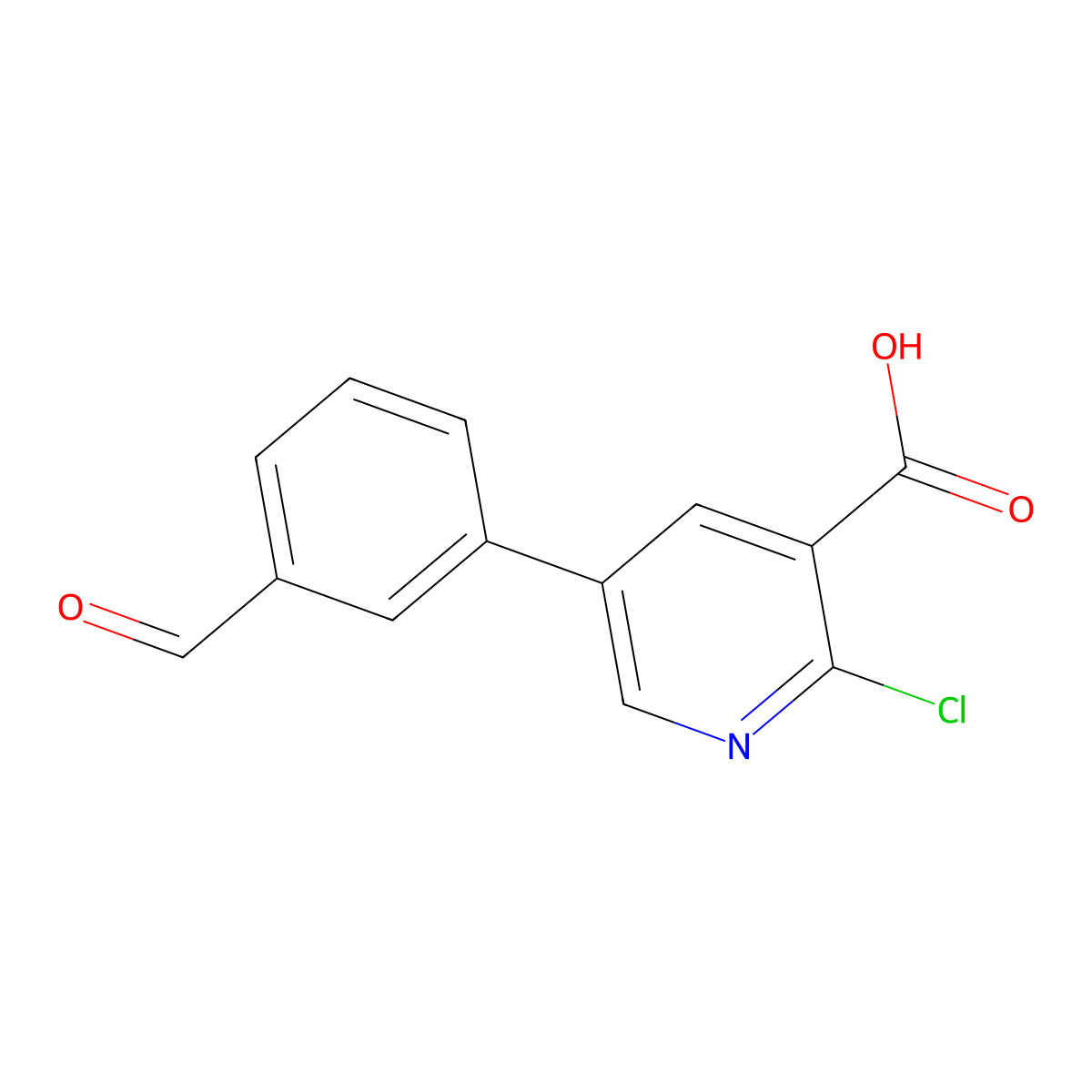 2-Chloro-5-(3-formylphenyl)pyridine-3-carboxylic acid molecular structure, CAS 1261967-26-3