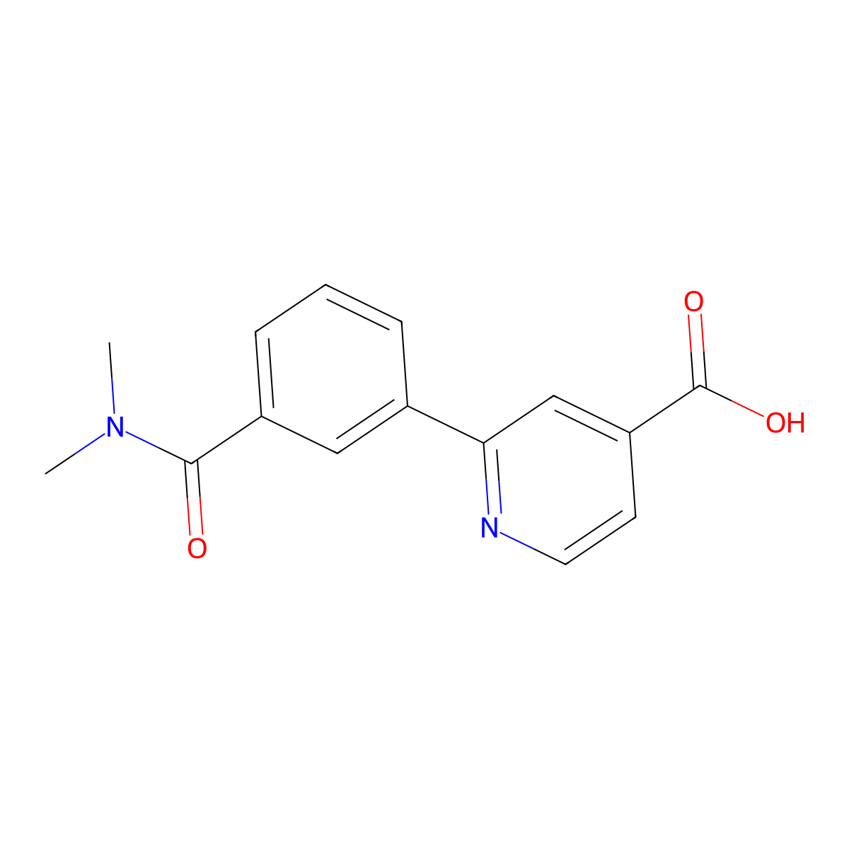 2-[3-(Dimethylcarbamoyl)phenyl]pyridine-4-carboxylic acid molecular structure, CAS 1261967-27-4