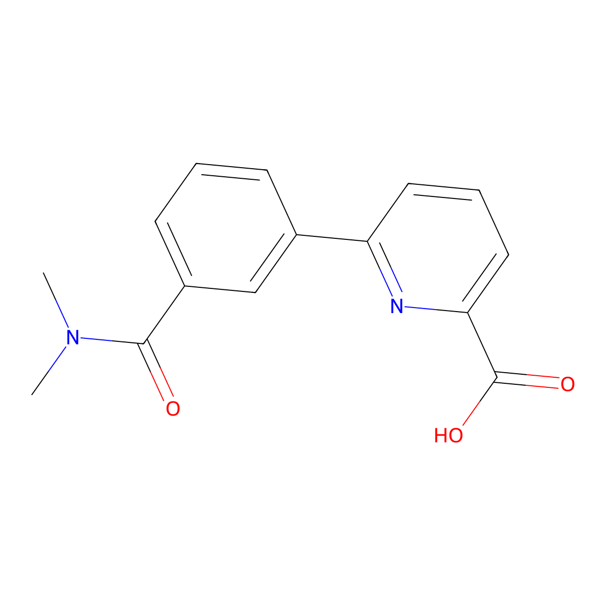 6-[3-(N,N-Dimethylaminocarbonyl)phenyl]picolinic acid molecular structure, CAS 1261967-32-1