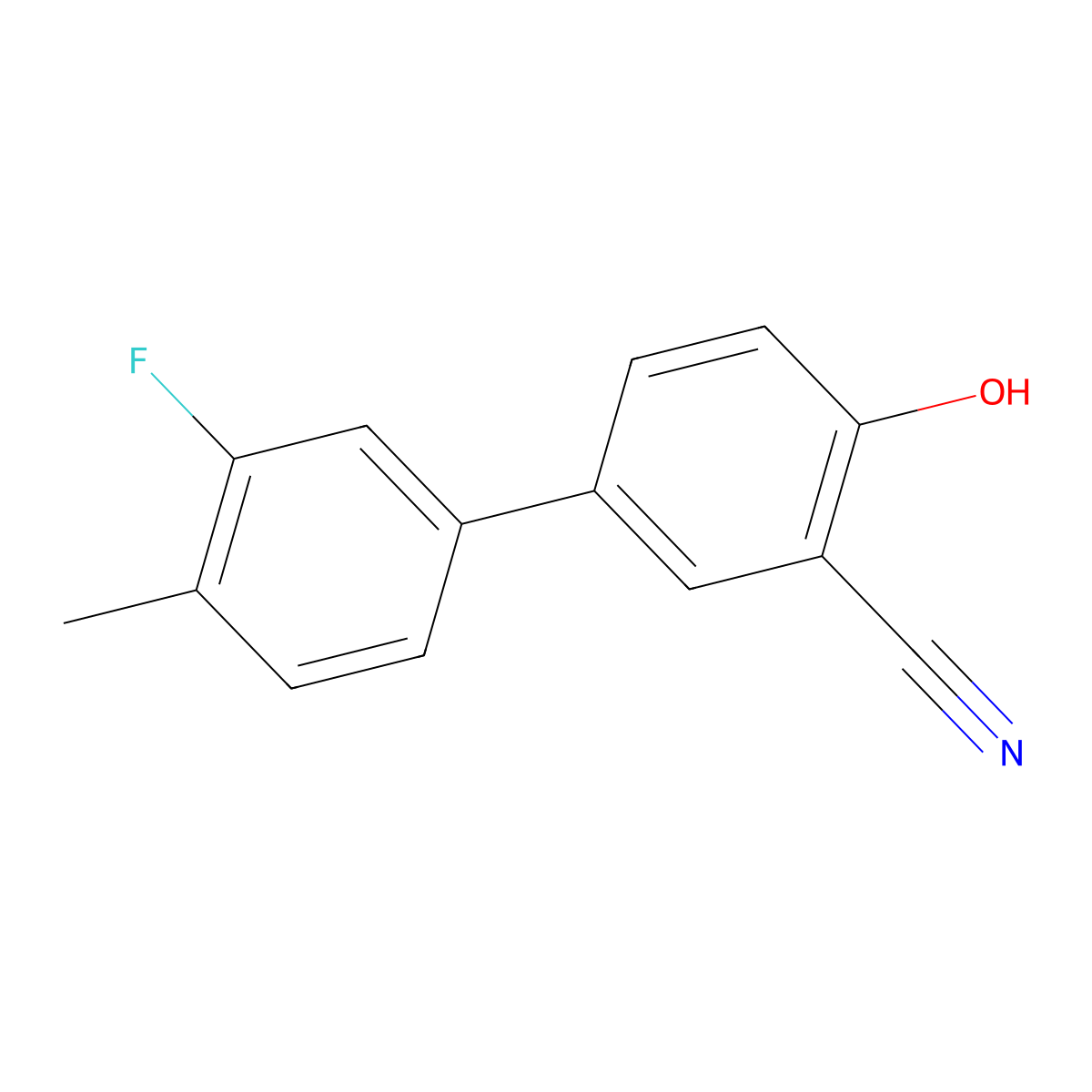 2-Cyano-4-(3-fluoro-4-methylphenyl)phenol molecular structure, CAS 1261967-34-3