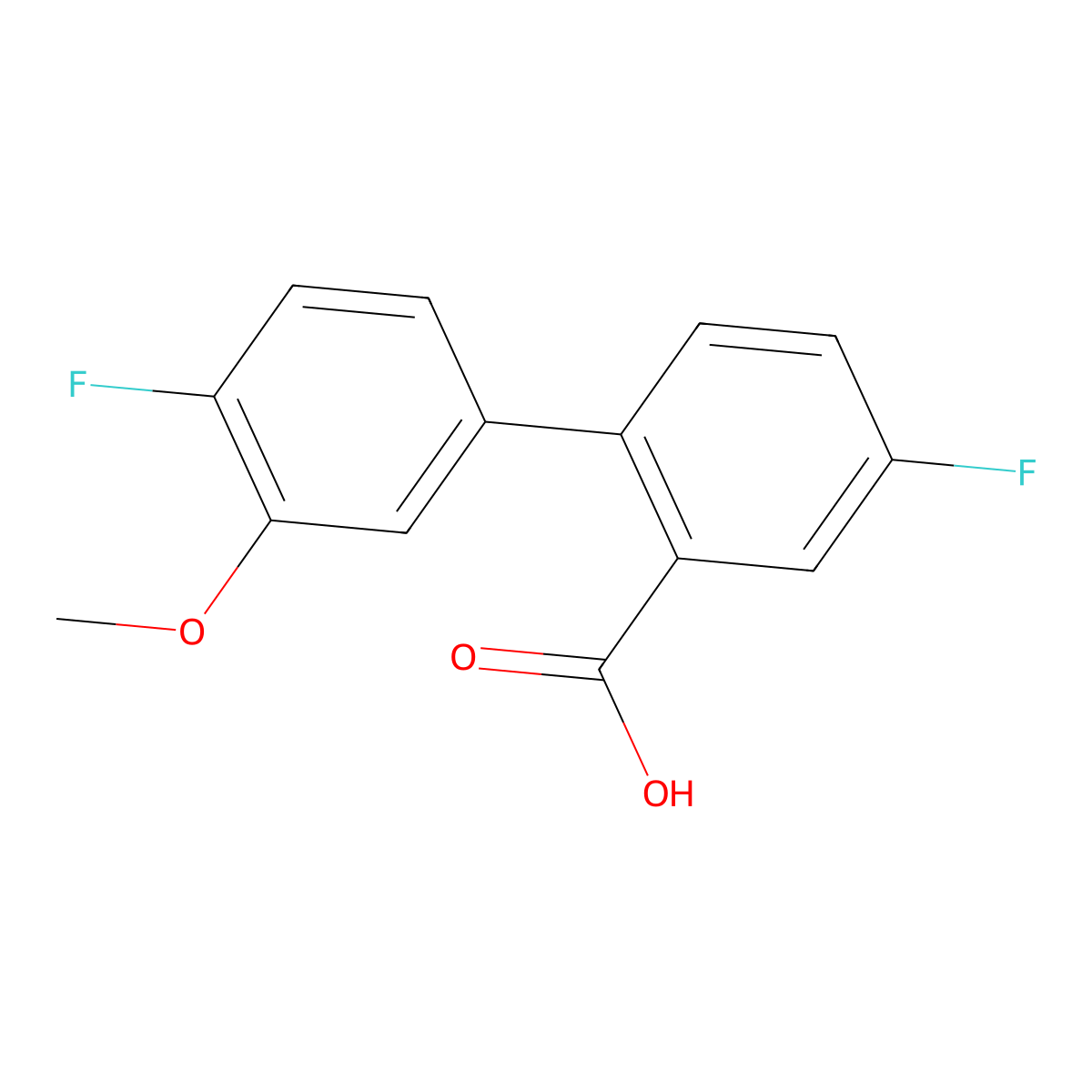 5-Fluoro-2-(4-fluoro-3-methoxyphenyl)benzoic acid molecular structure, CAS 1261967-36-5