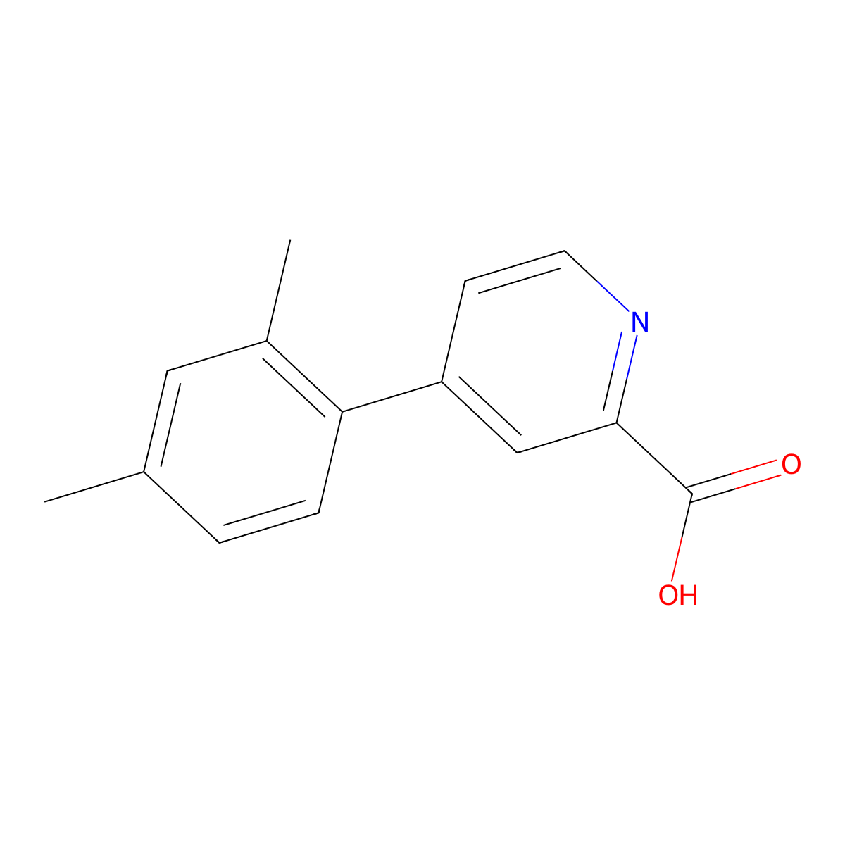 4-(2,4-Dimethylphenyl)picolinic acid molecular structure, CAS 1261967-40-1