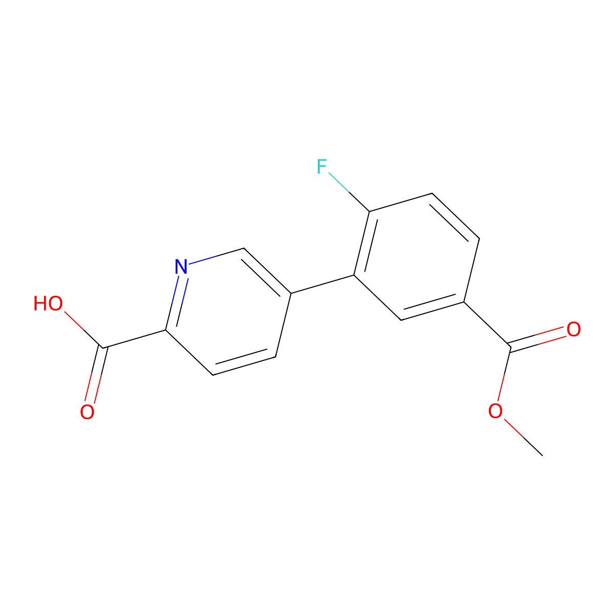 5-(2-Fluoro-5-methoxycarbonylphenyl)picolinic acid molecular structure, CAS 1261967-43-4
