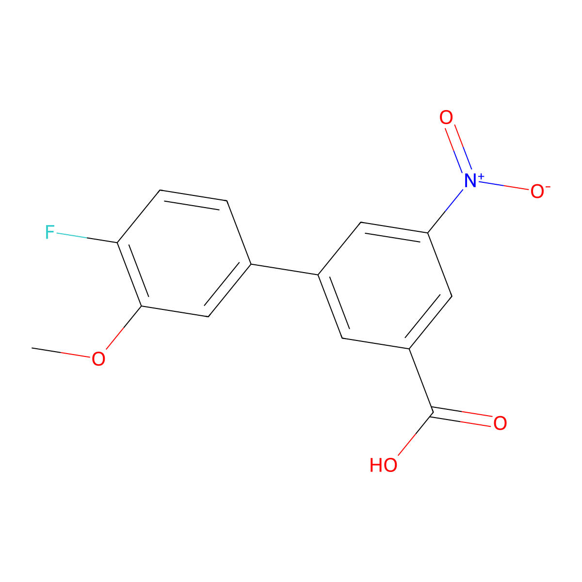 3-(4-Fluoro-3-methoxyphenyl)-5-nitrobenzoic acid molecular structure, CAS 1261967-46-7
