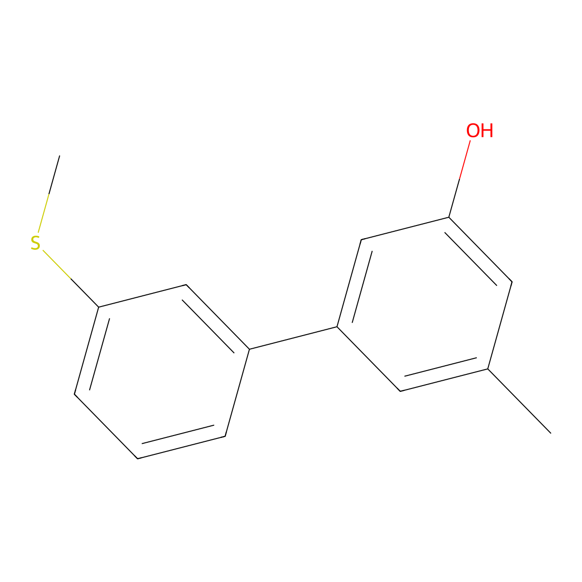 3-Methyl-5-(3-methylthiophenyl)phenol molecular structure, CAS 1261967-48-9