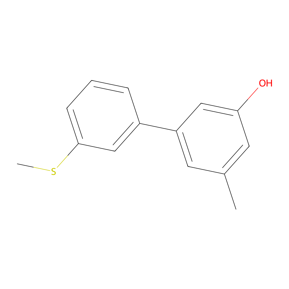 3-Methyl-5-(3-methylthiophenyl)phenol molecular structure, CAS 1261967-48-9