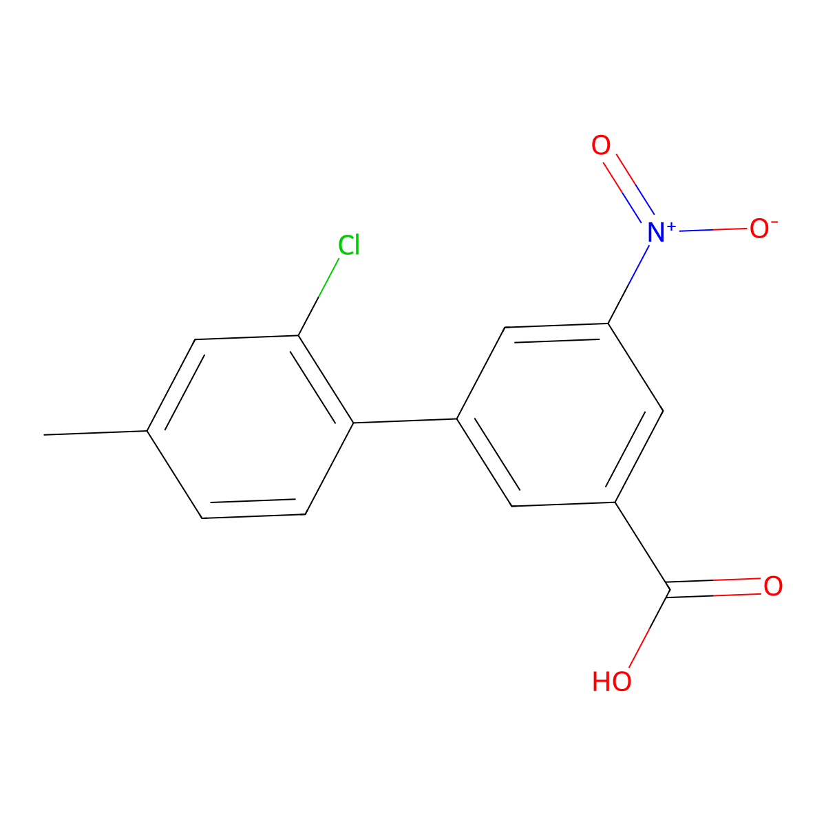 3-(2-Chloro-4-methylphenyl)-5-nitrobenzoic acid molecular structure, CAS 1261967-52-5