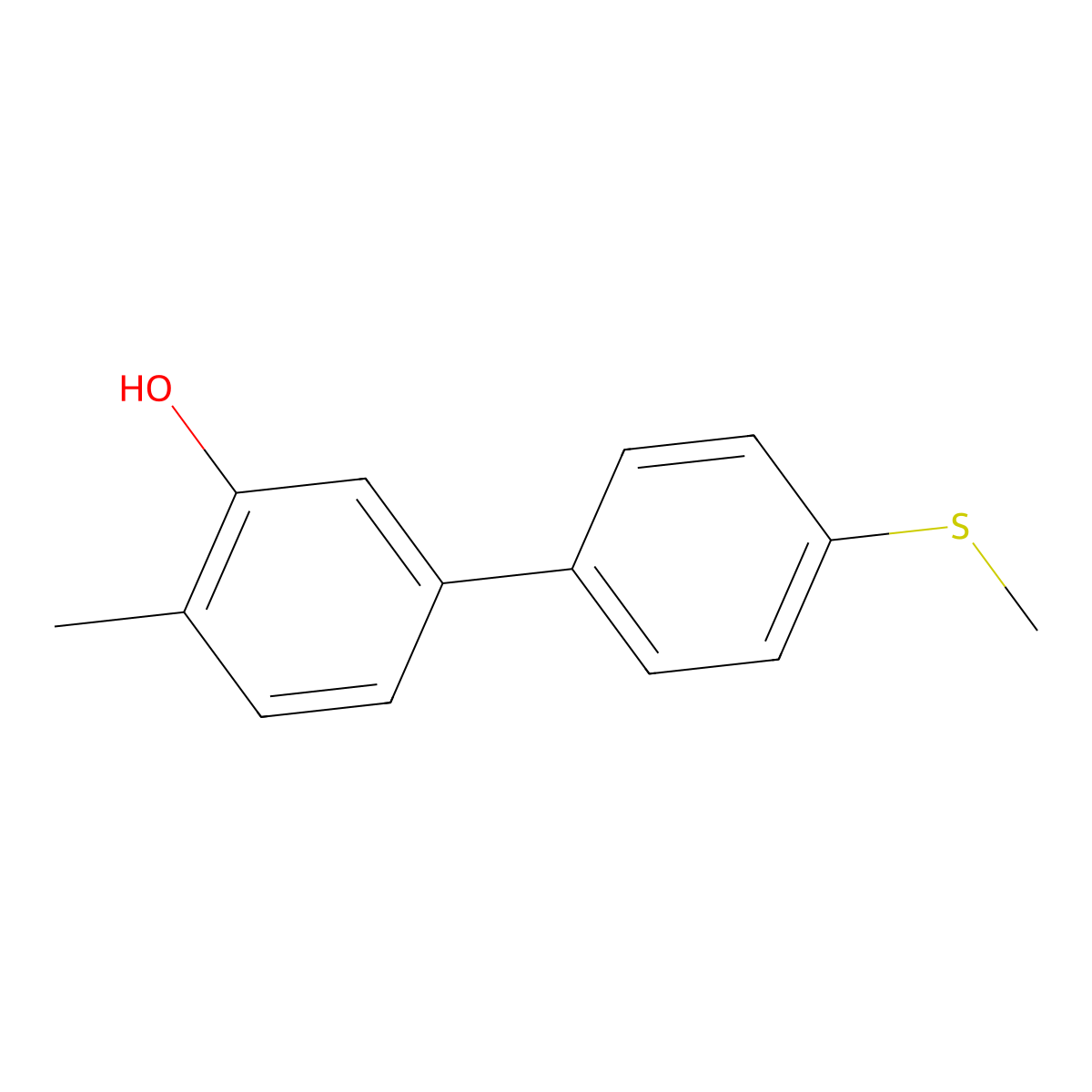 2-Methyl-5-(4-methylthiophenyl)phenol molecular structure, CAS 1261967-54-7